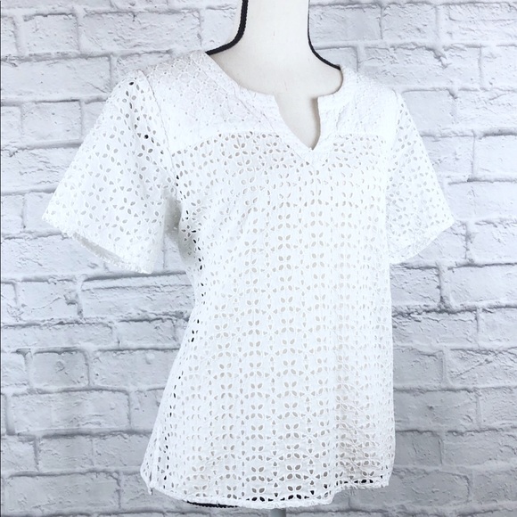 Lucky Brand White Eyelet Blouse - Picture 1 of 7
